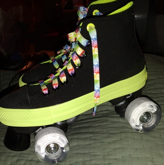 Converse Other - NEW Converse STYLE, NOT BRAND, Black &  Green High-Top Sneaker Roller Skates.